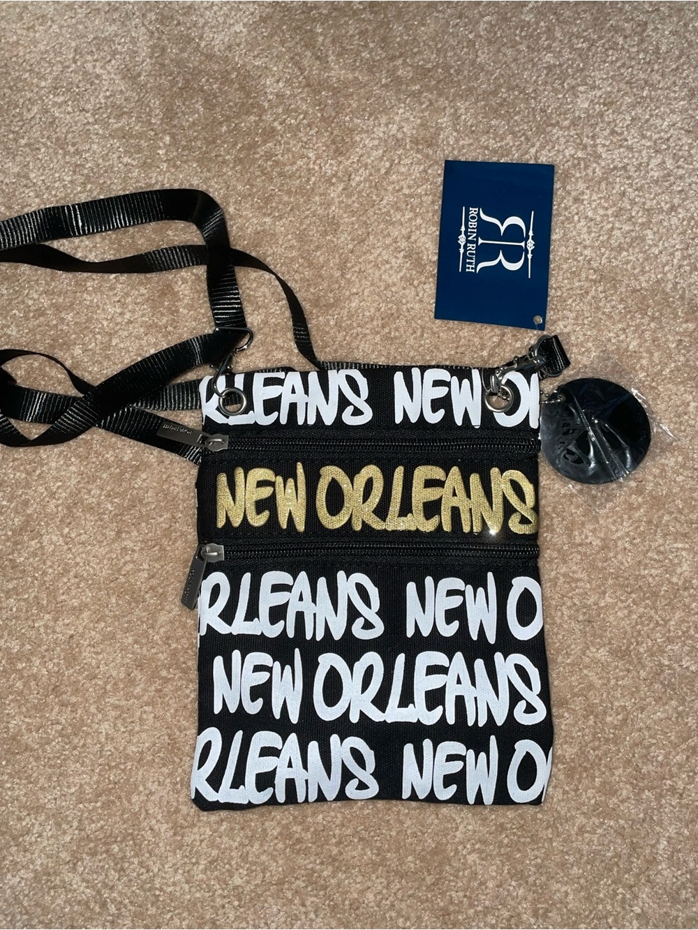 BNWT New Orleans Graphic Print Crossbody Bag Robin Ruth